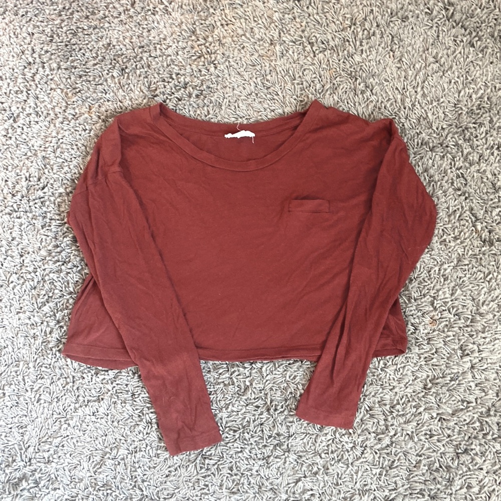 Flowy Long Sleeve Cropped Shirt